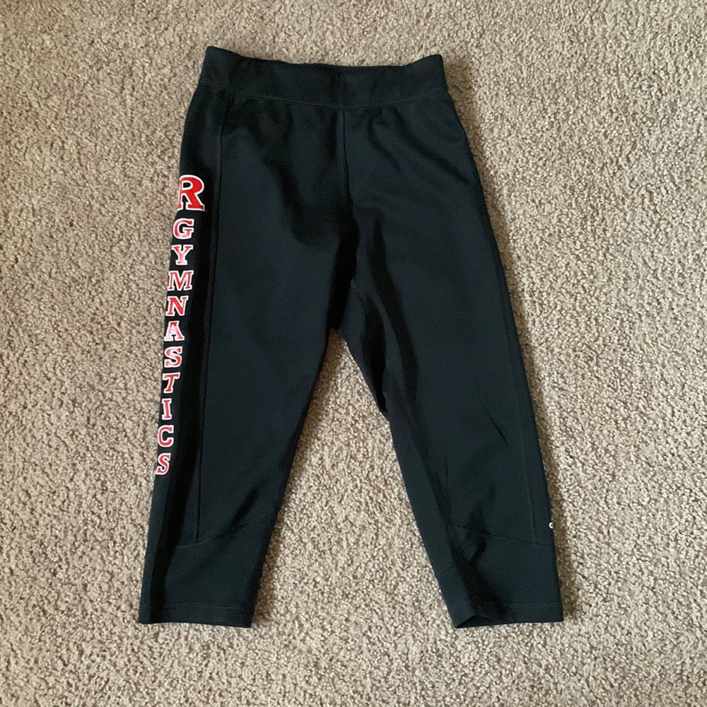Rutgers gymnastics black capri leggings